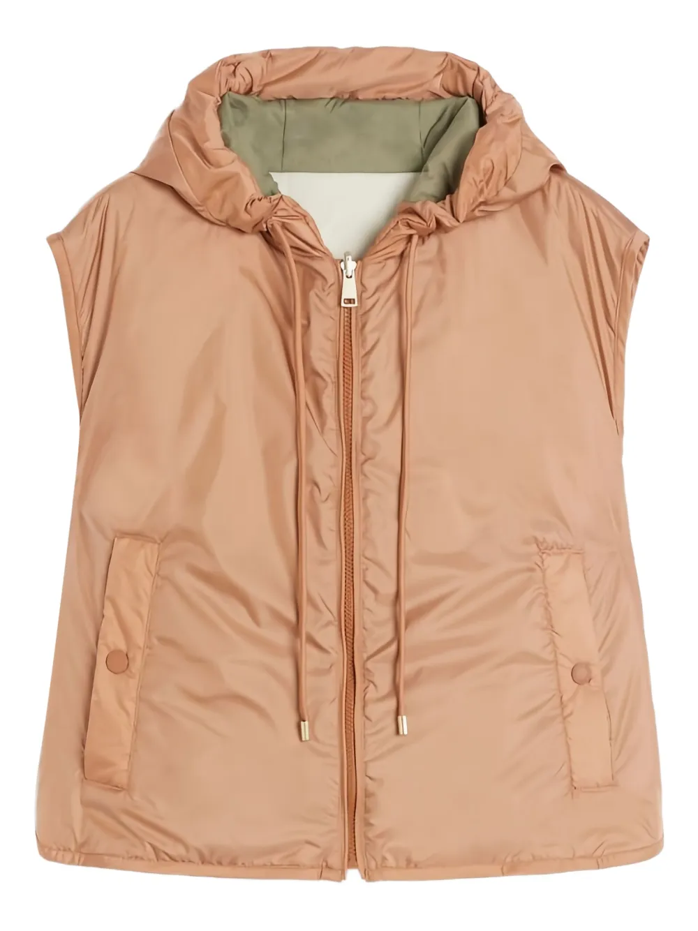 Weekend Max Mara reversible hooded quilted gilet Groen