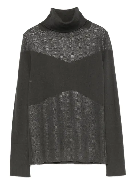 Gianfranco Ferré Pre-Owned 2000s mesh-panel turtleneck sweater
