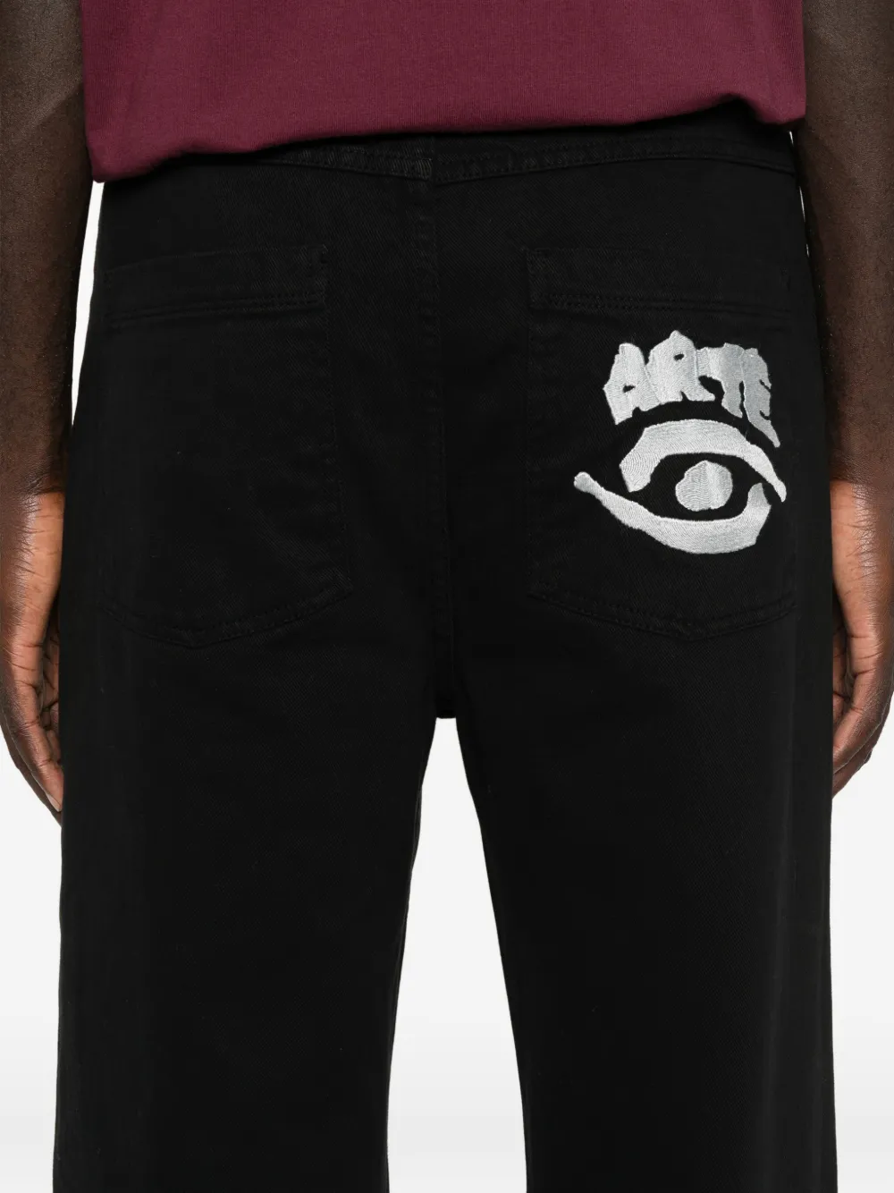 Arte Antwerp Buttoned Straight-leg Jeans In Black