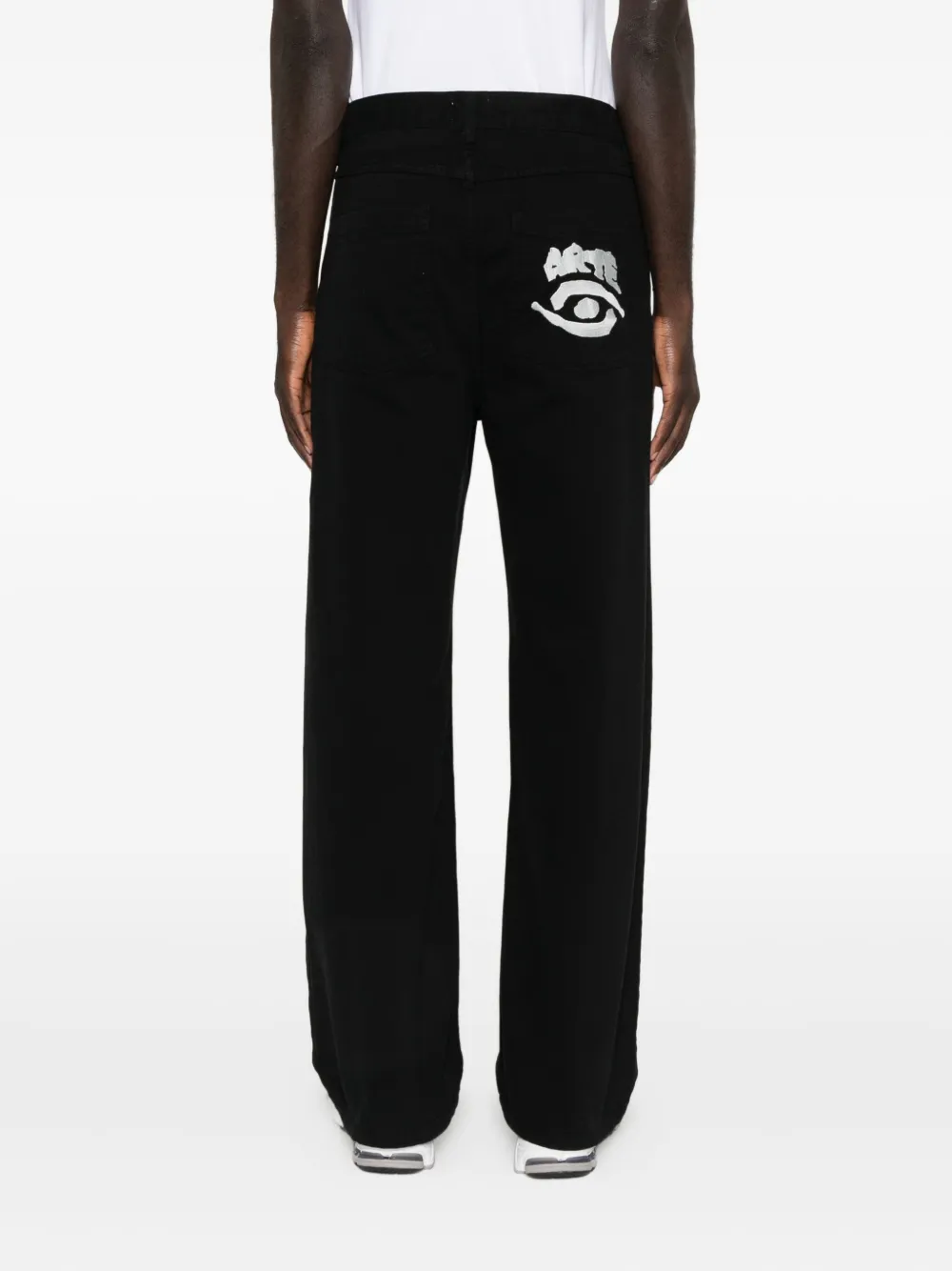 Arte Antwerp Buttoned Straight-leg Jeans In Black