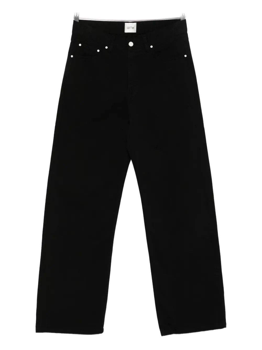 Arte Antwerp Buttoned Straight-leg Jeans In Black