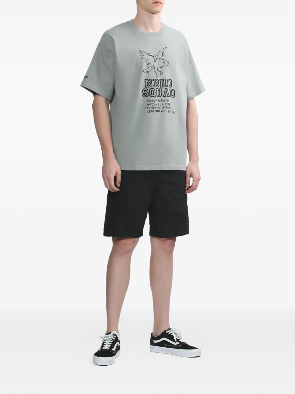 Neighborhood Shorts met cargo zak - Zwart