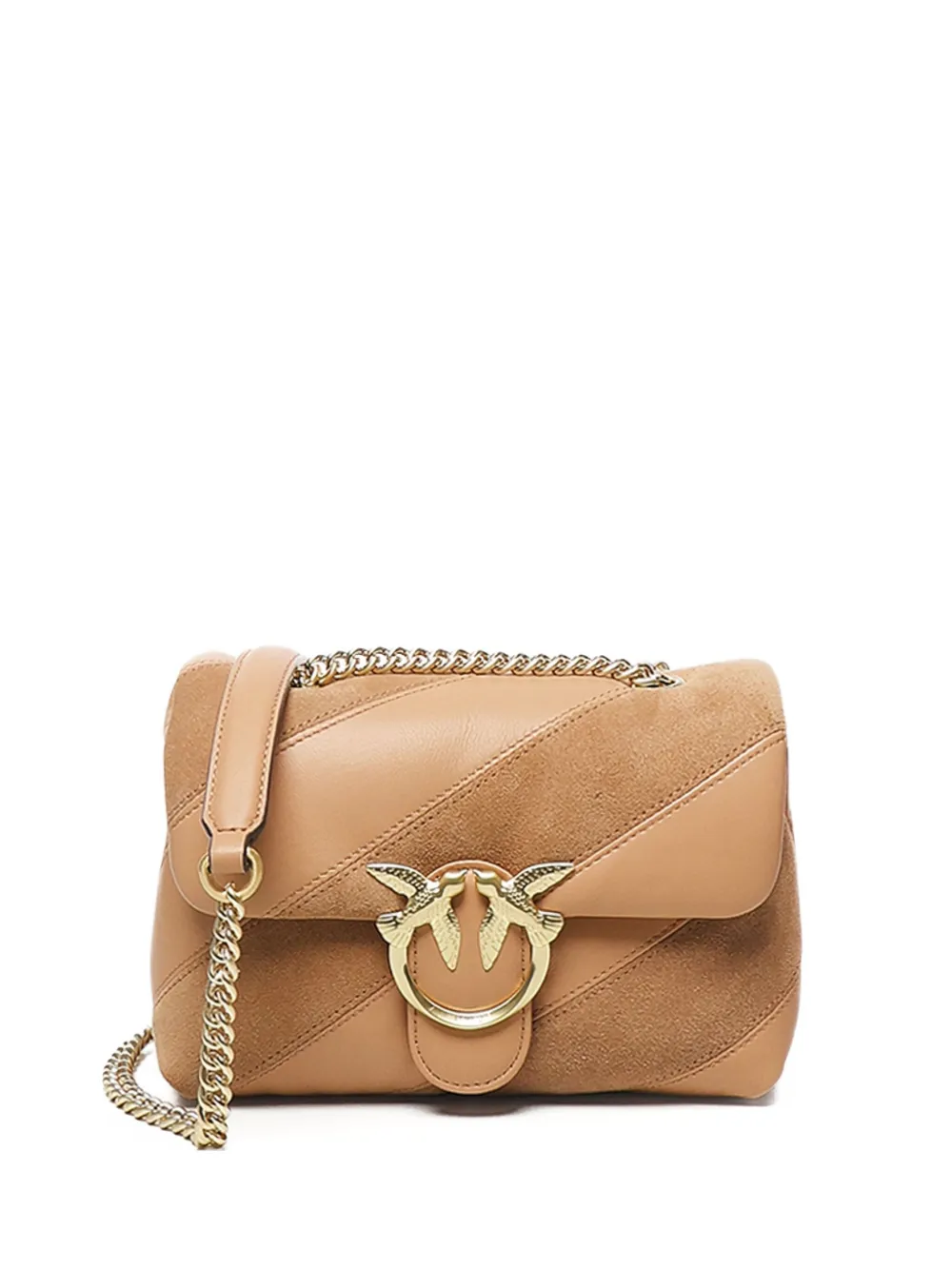 PINKO diagonal-quilted leather shoulder bag Bruin