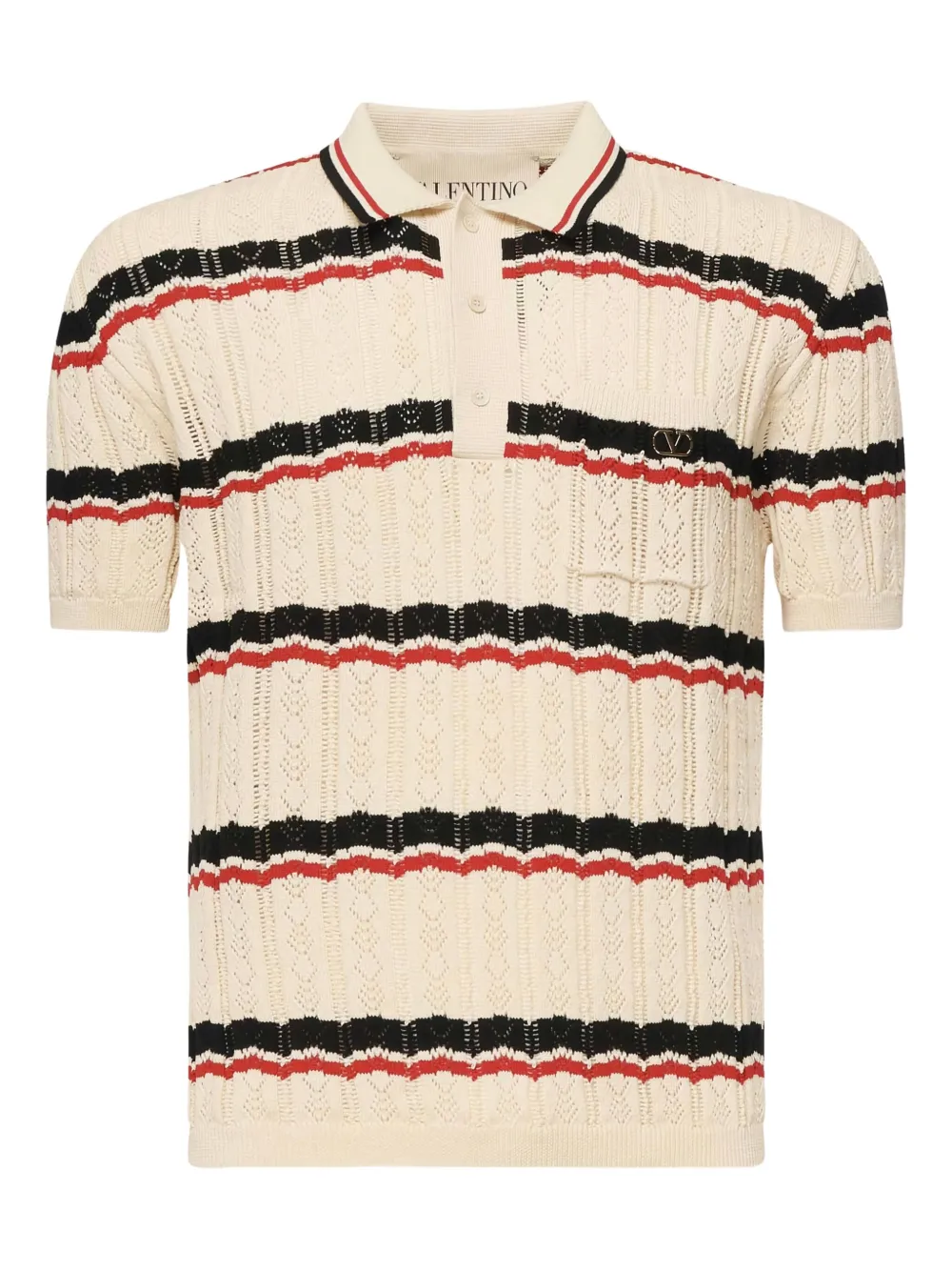 Valentino Garavani striped knitted polo shirt Geel