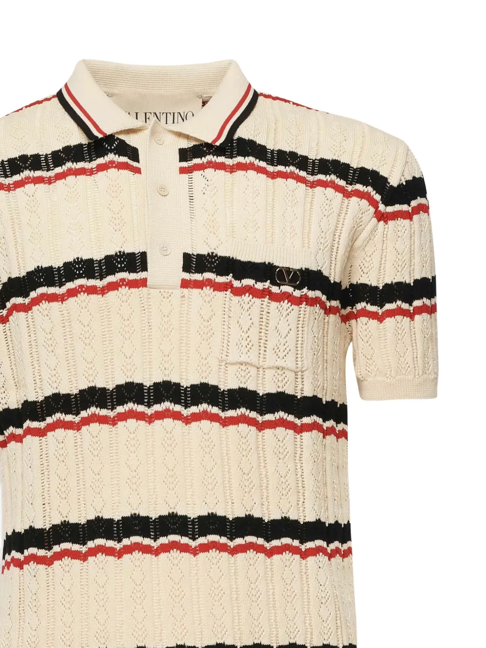 Valentino Garavani striped knitted polo shirt Geel