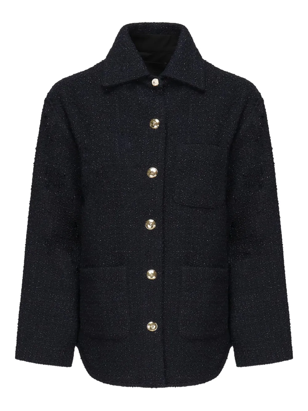 Pinko Tweed Button-fastening Jacket In Blue