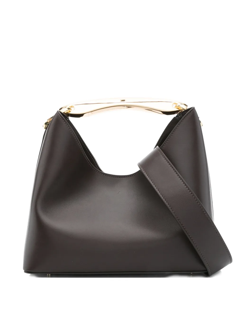 Elleme Boomerang top-handle leather tote bag | Brown | Image 1
