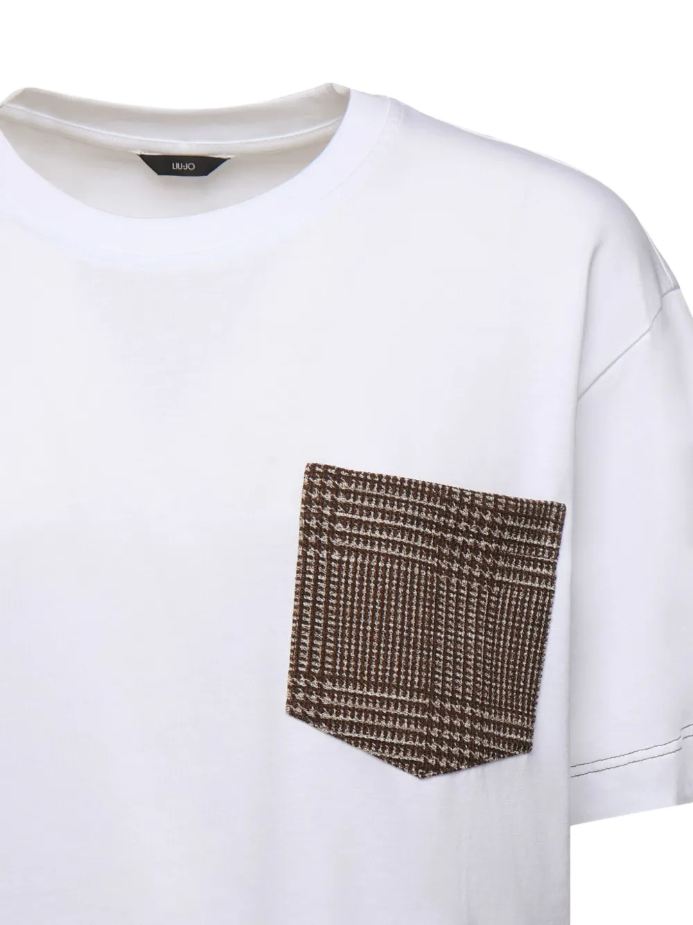 Liu •jo Check-pocket T-shirt In White