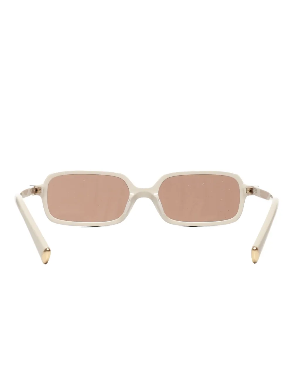 Miu Zonnebril met rechthoekig montuur en logodetail Beige