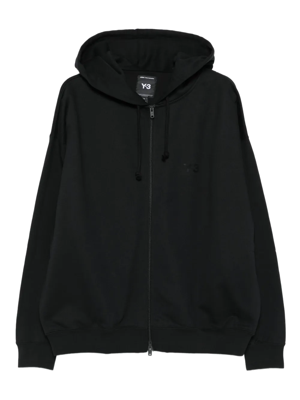 Y-3 Hoodie met rits en logodetail Zwart