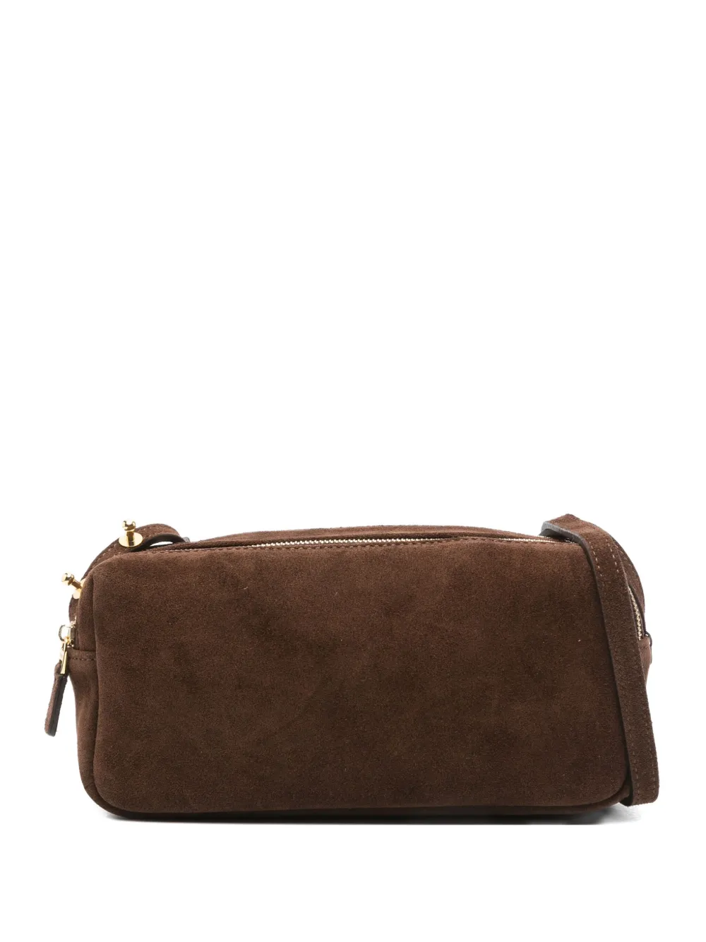 Elleme mini Trousse suede double-zip shoulder bag | Brown | Image 1