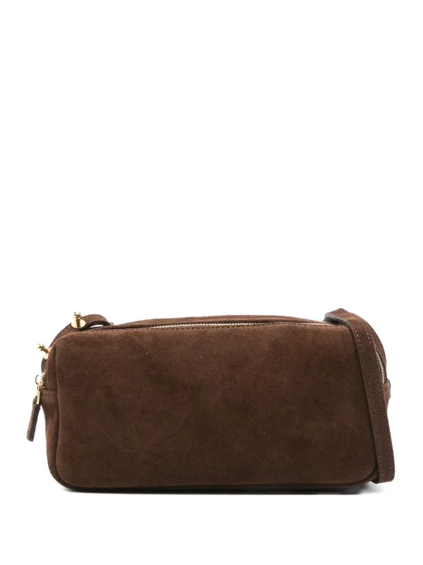 Elleme Mini Trousse Suede double-zip Shoulder Bag Brown