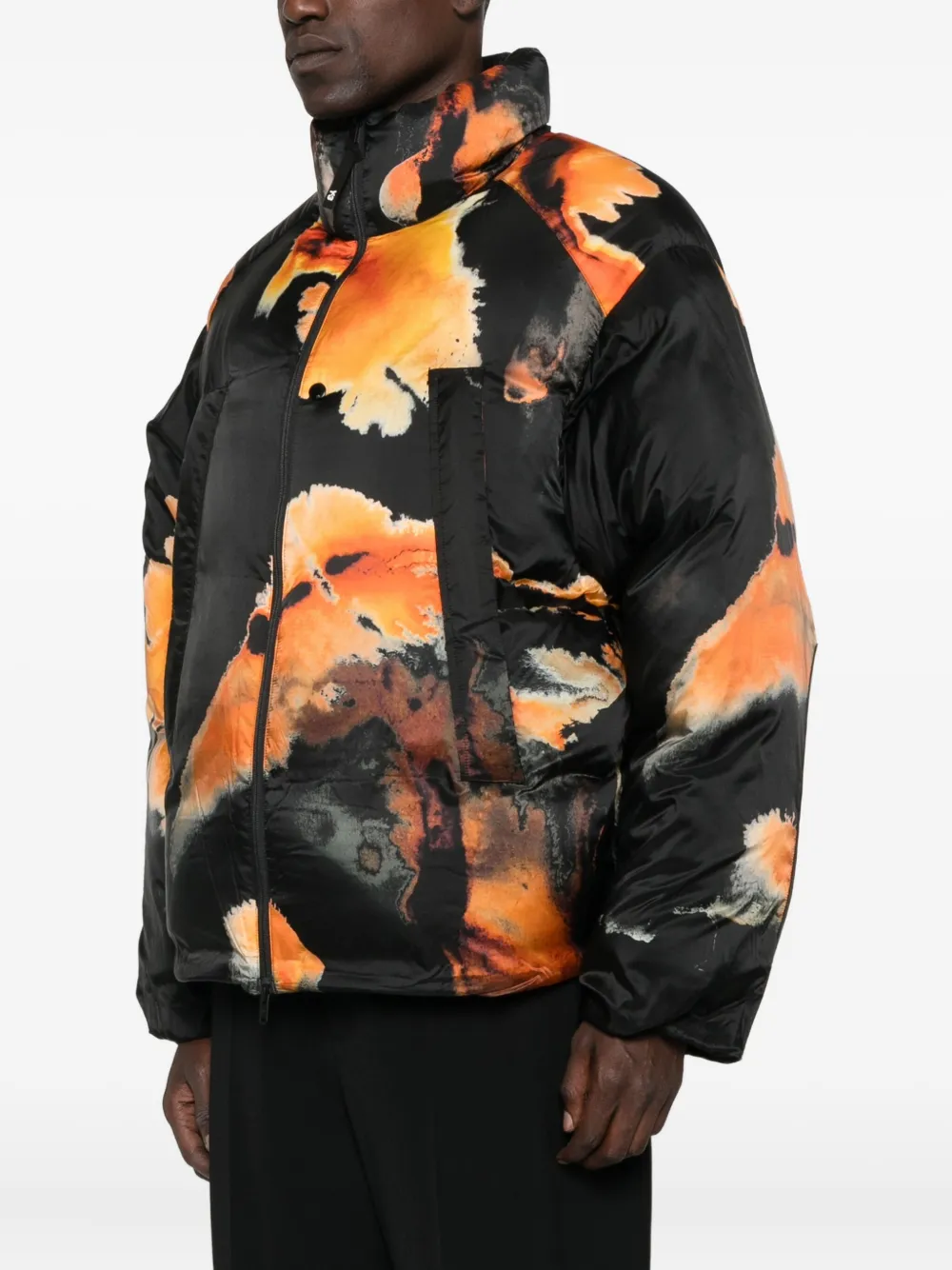 Y-3 AOP padded jacket Zwart
