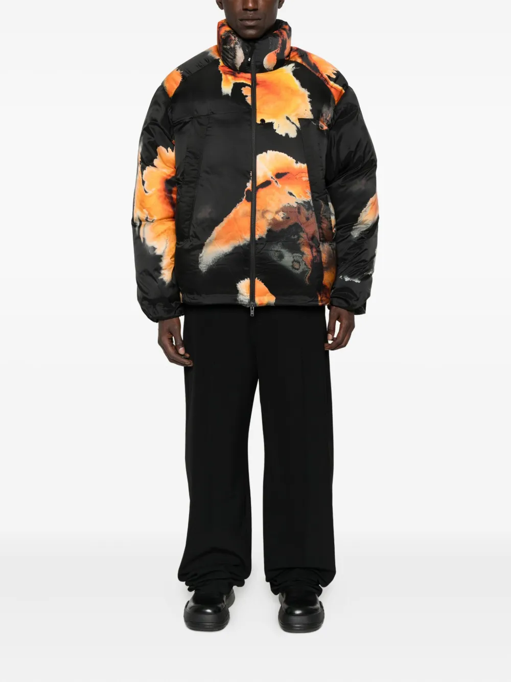 Y-3 AOP padded jacket Zwart