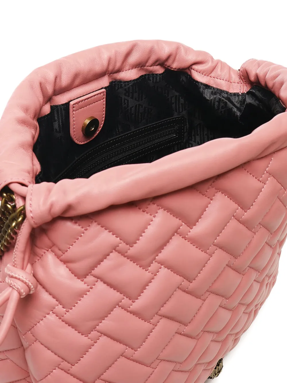 Kurt Geiger Quilted Chain-strap Bucket Bag In Pink