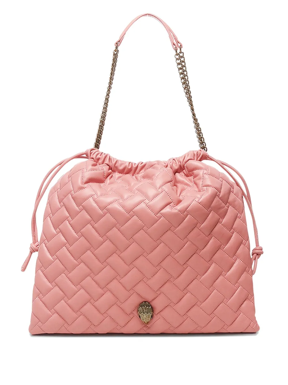 Kurt Geiger Quilted Chain-strap Bucket Bag In Pink