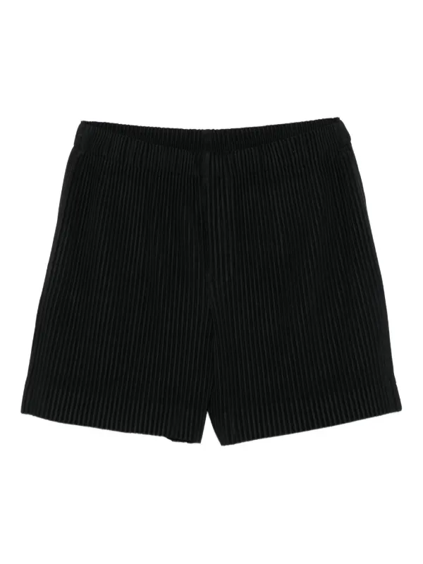 ISSEY MIYAKE プリーツショートパンツ Homme Plissé Issey Miyake プリーツ ショートパンツ | ブラック