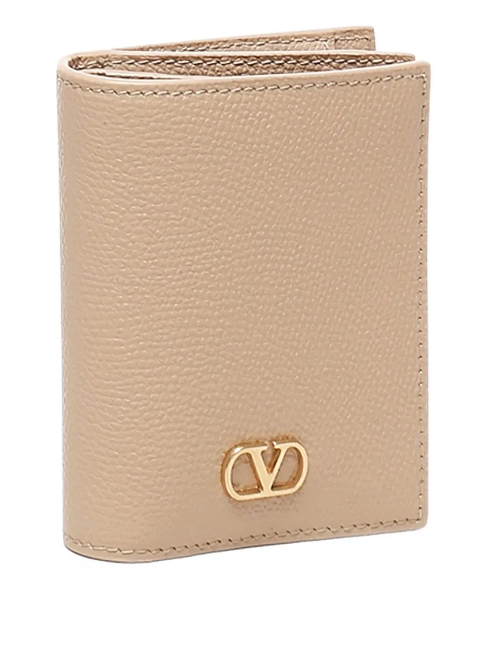 Valentino Logo-plaque Leather Wallet In Neutral