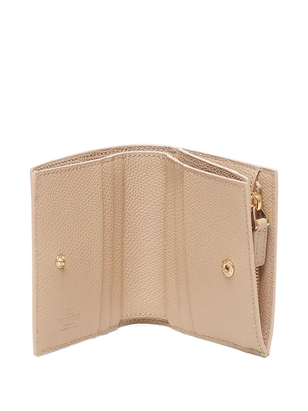 Valentino Logo-plaque Leather Wallet In Neutral