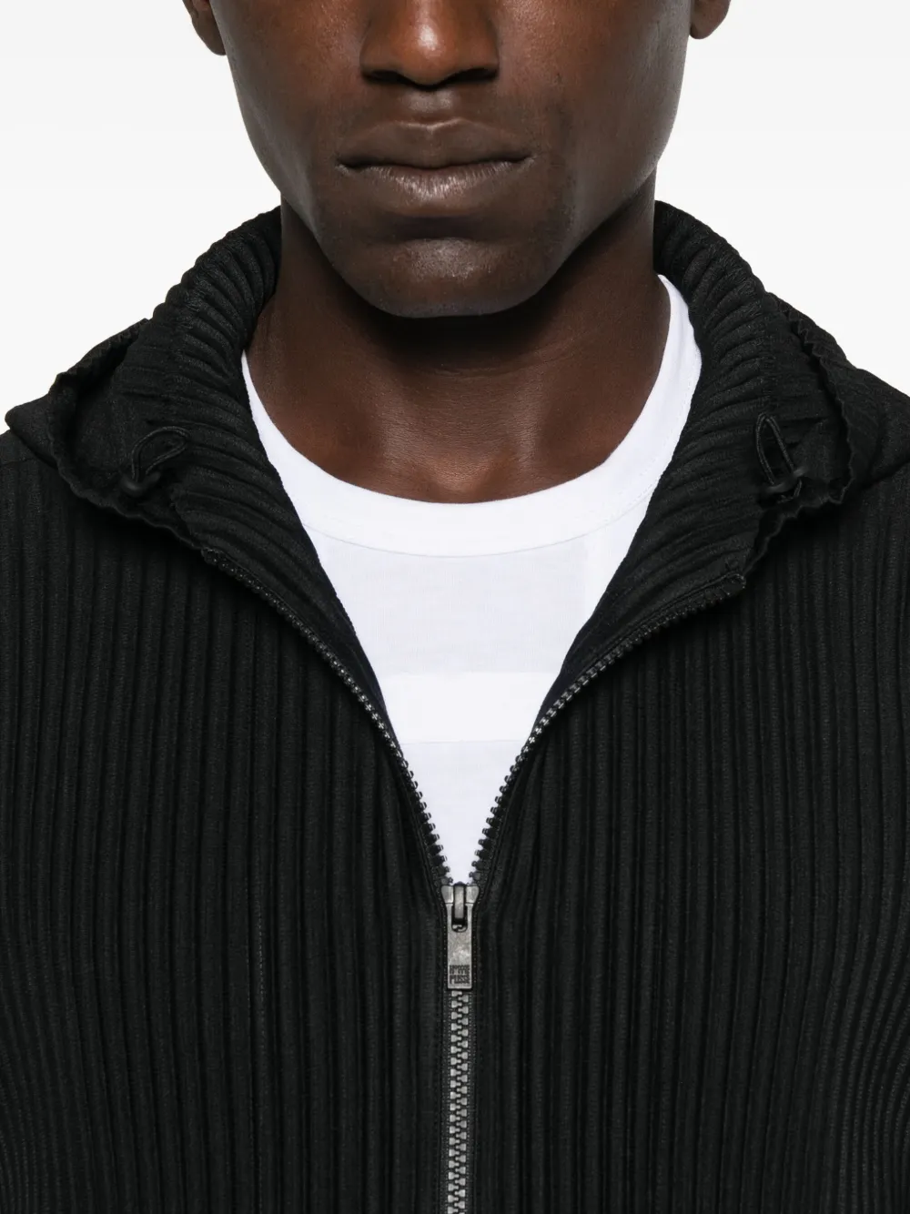 Homme Plissé Issey Miyake fully-pleated zip-up hoodie Zwart