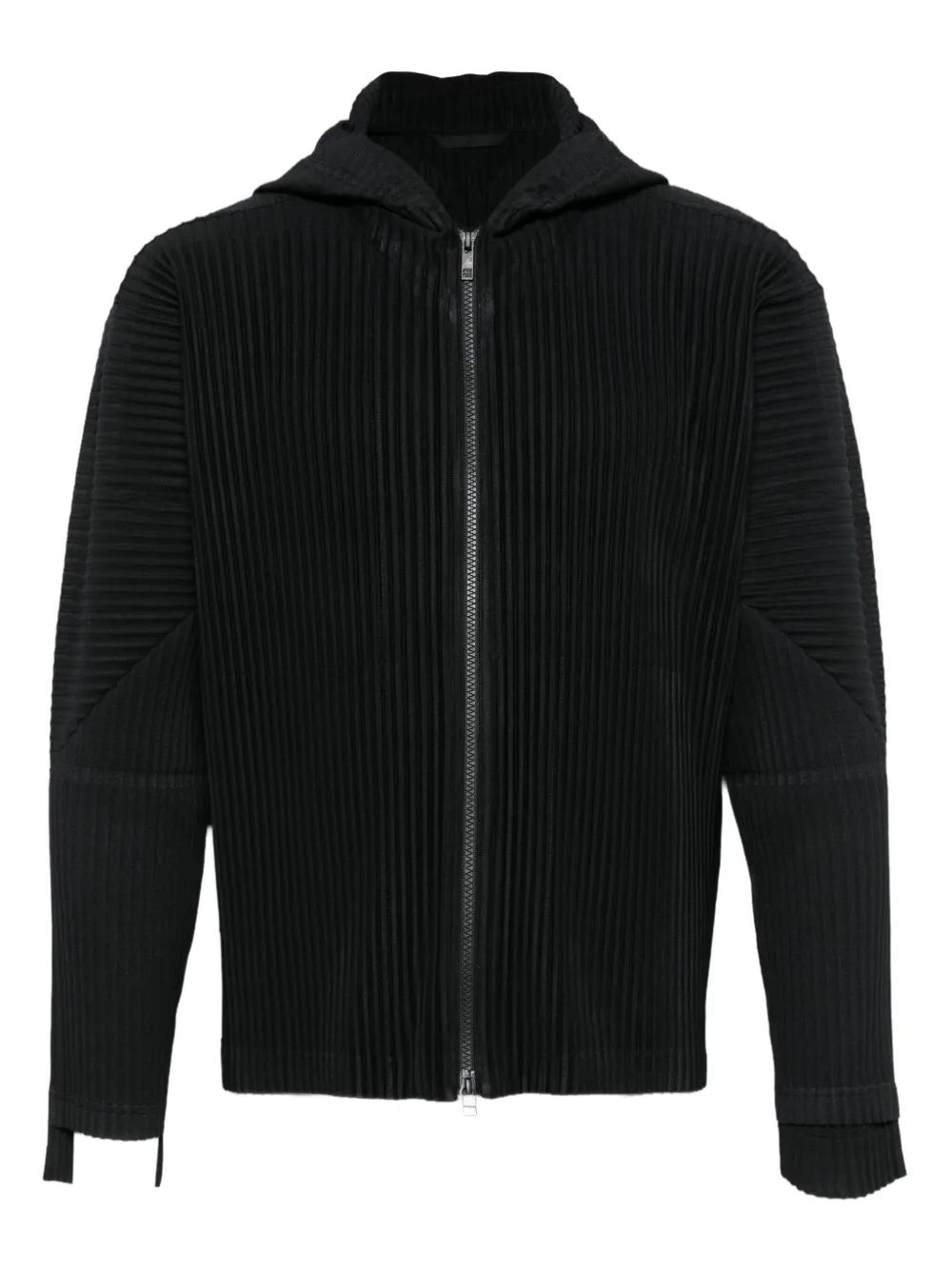 Homme Plissé Issey Miyake Hoodie met geplooide rits Zwart