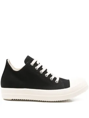 Rickowens RP3728【db.tpdlです】 Rick Owens Vintage low-top Leather Sneakers | Black | FARFETCH RO