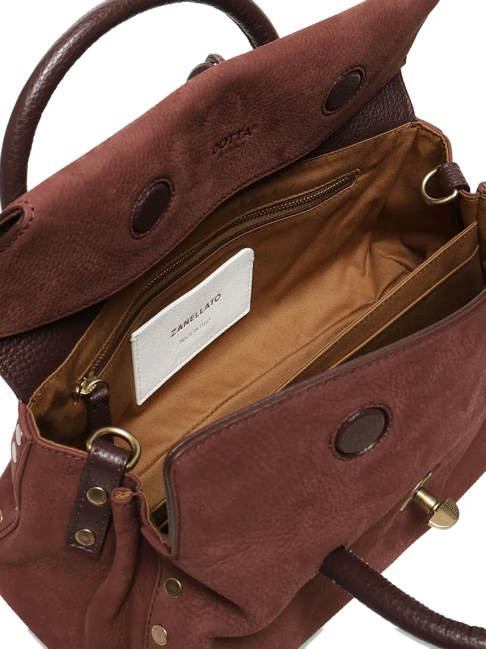 Zanellato Dotta leather top-handle shoulder bag Rood