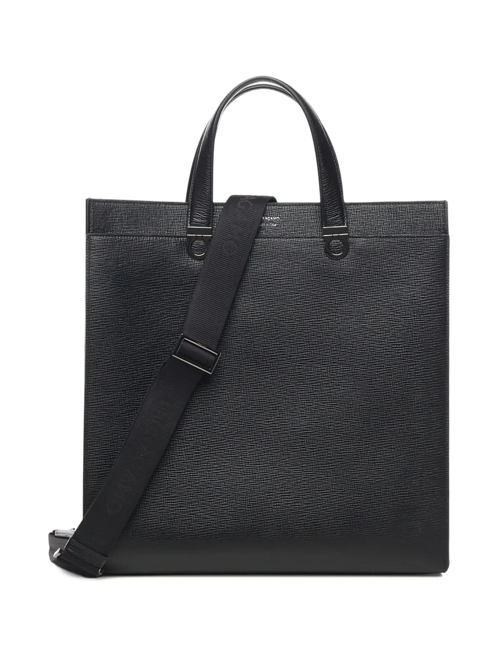 Ferragamo Leather Double-handle Briefcase In Black