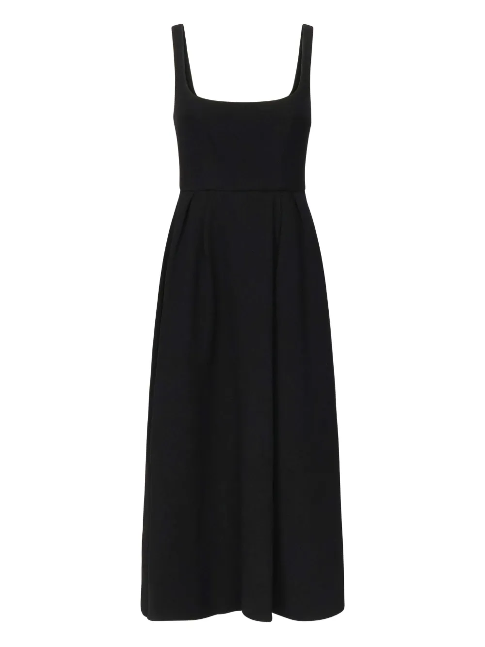 Alessandra Rich square-neck pleated dress Zwart