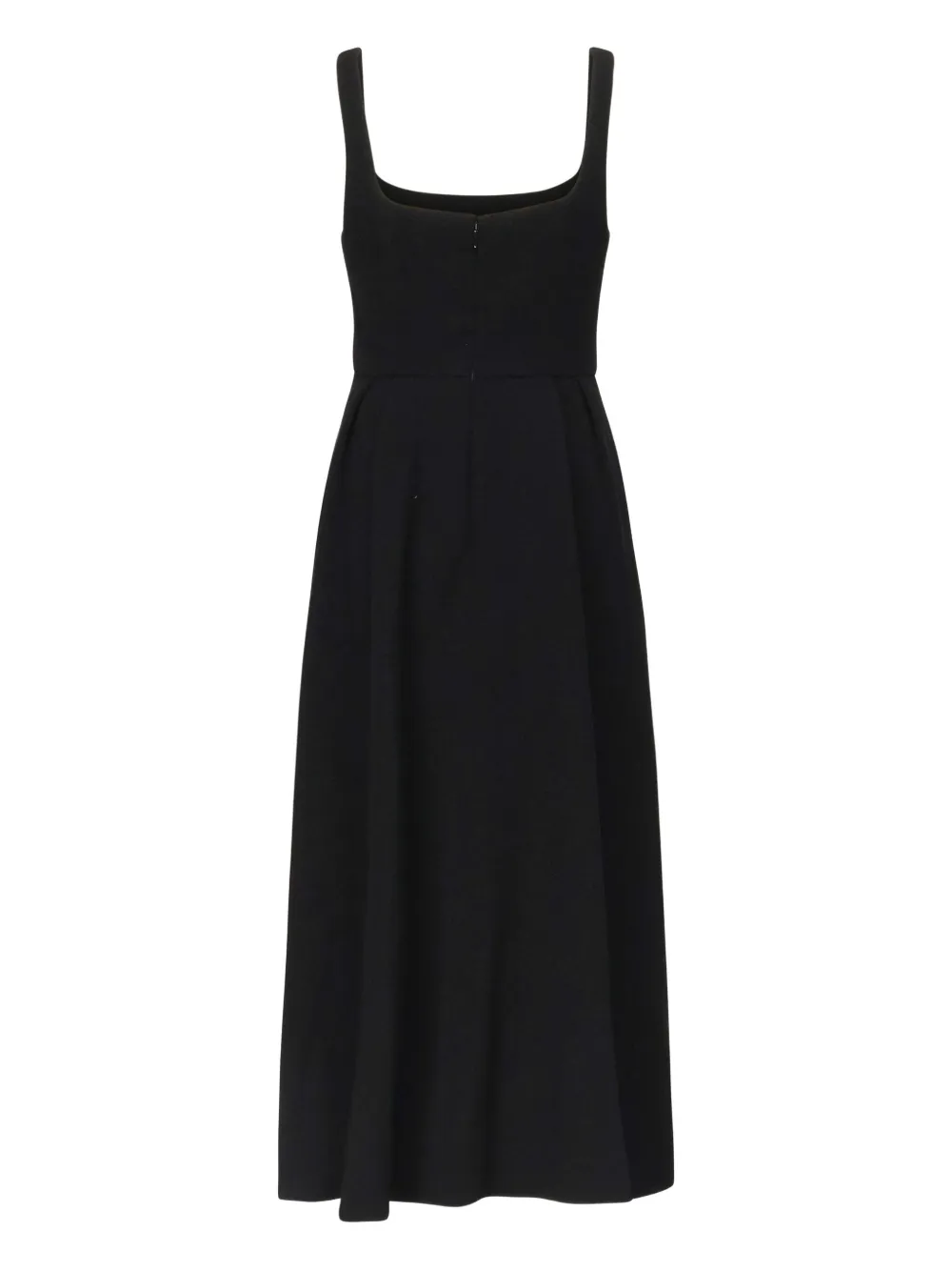 Alessandra Rich square-neck pleated dress - Zwart