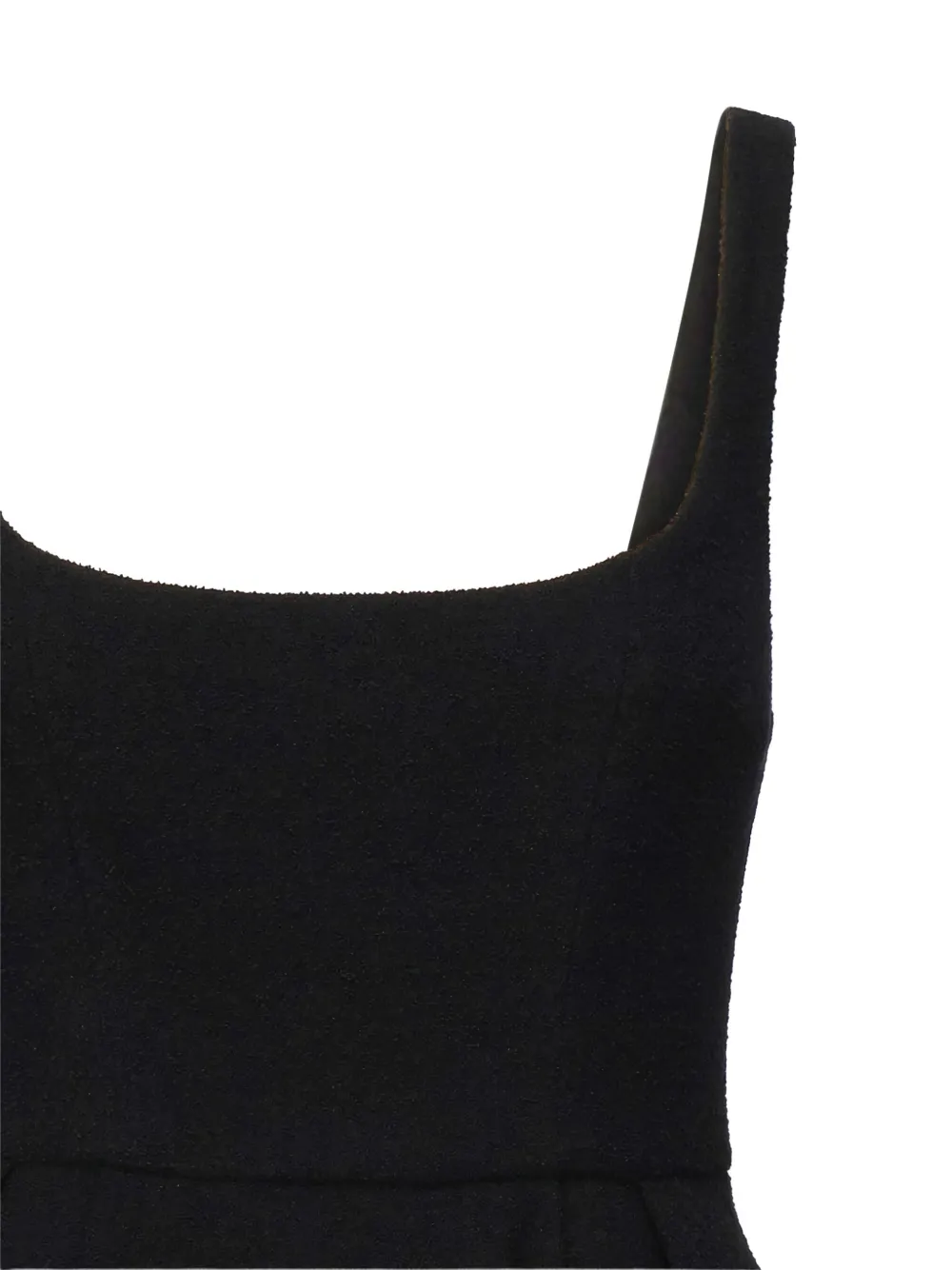 Alessandra Rich square-neck pleated dress Zwart