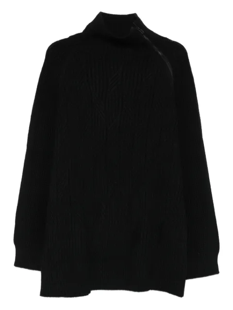 Yohji Yamamoto high-neck cable-knit sweater