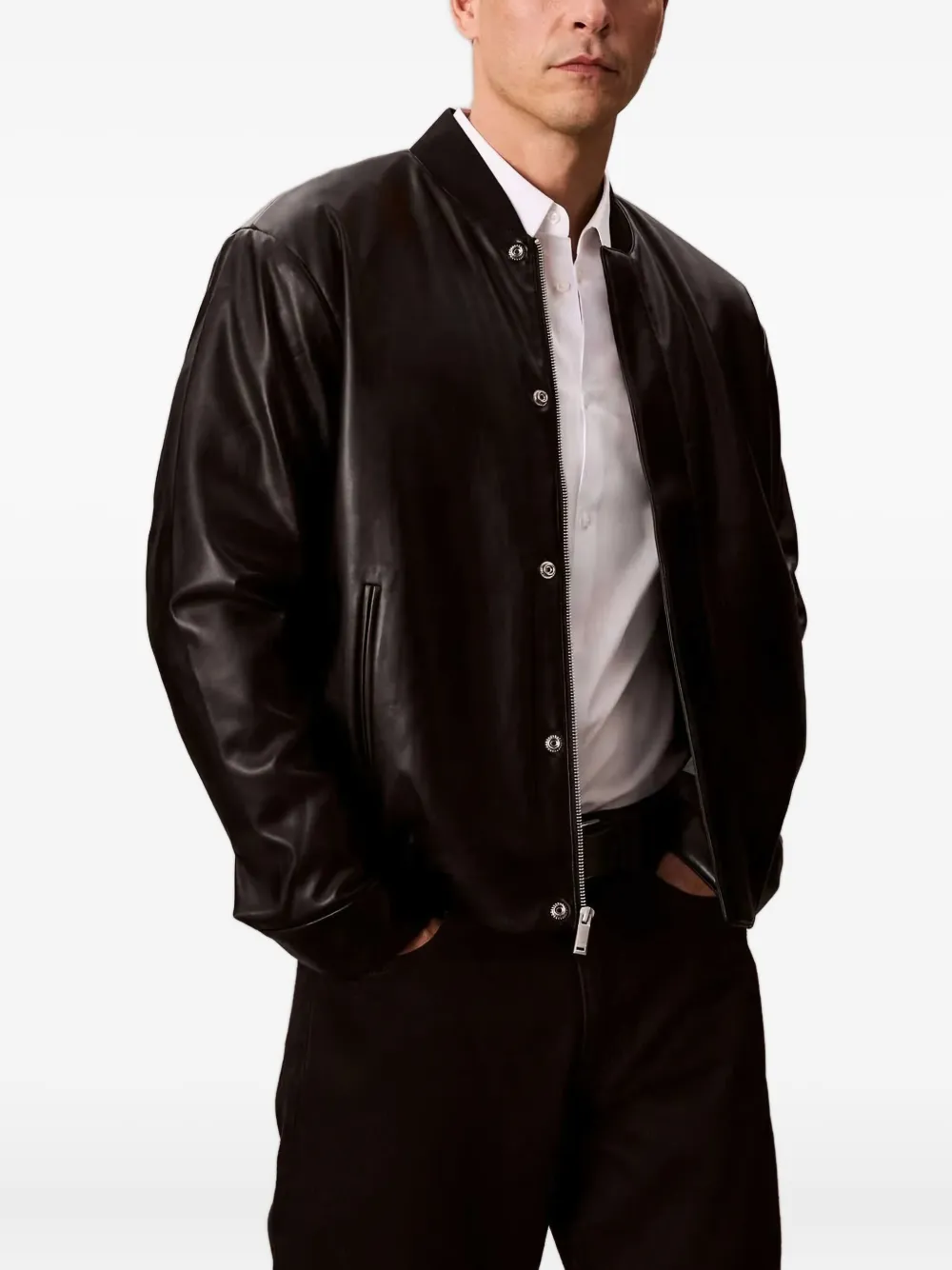 Calvin Klein button-fastening bomber jacket | Black | Image 1