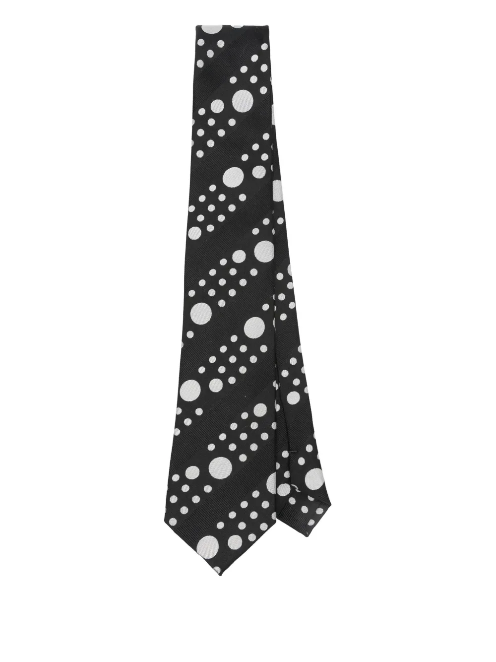 Yohji Yamamoto polka-dot silk tie | Black | Image 1