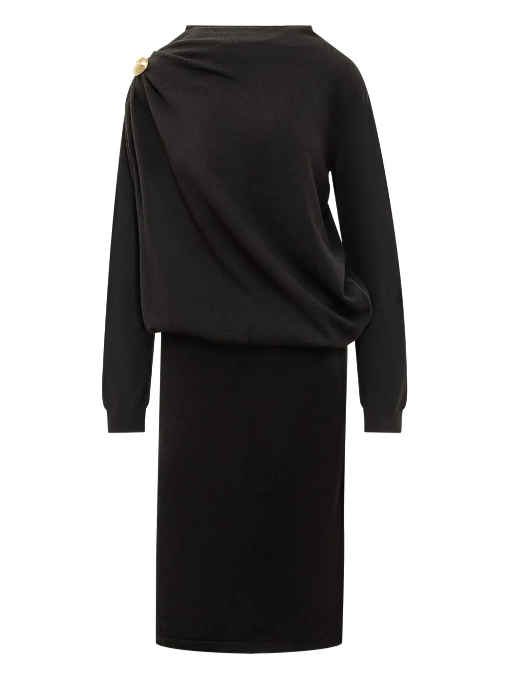 Fabiana Filippi draped button-detail dress - Zwart