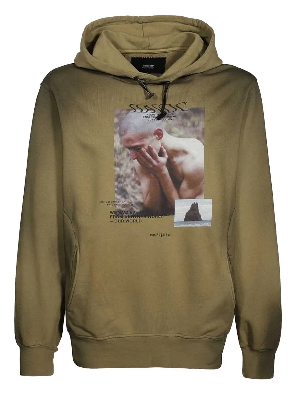 print cotton hoodie