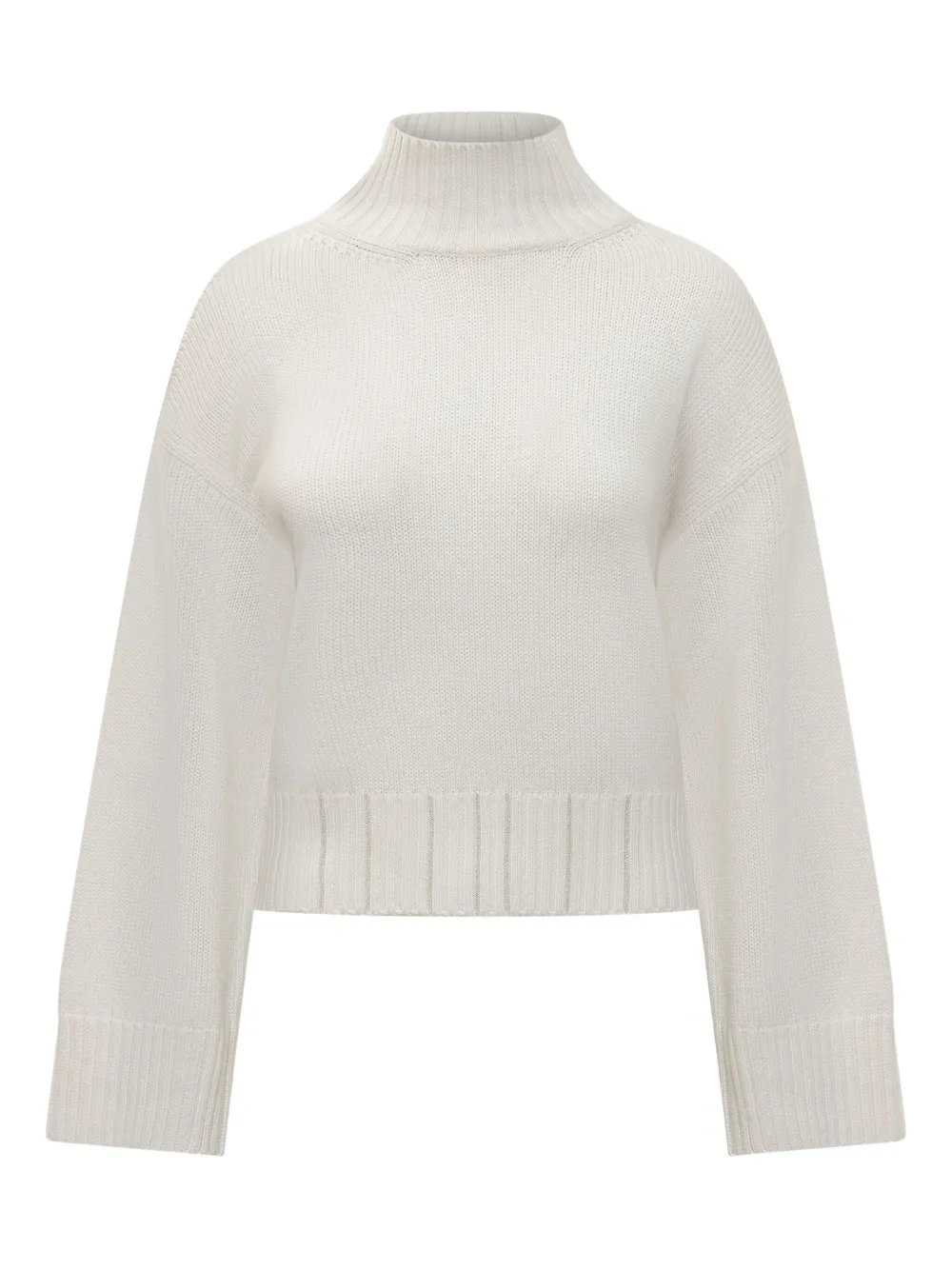 Fabiana Filippi Ribbed Knit Turtleneck Sweater In Gold