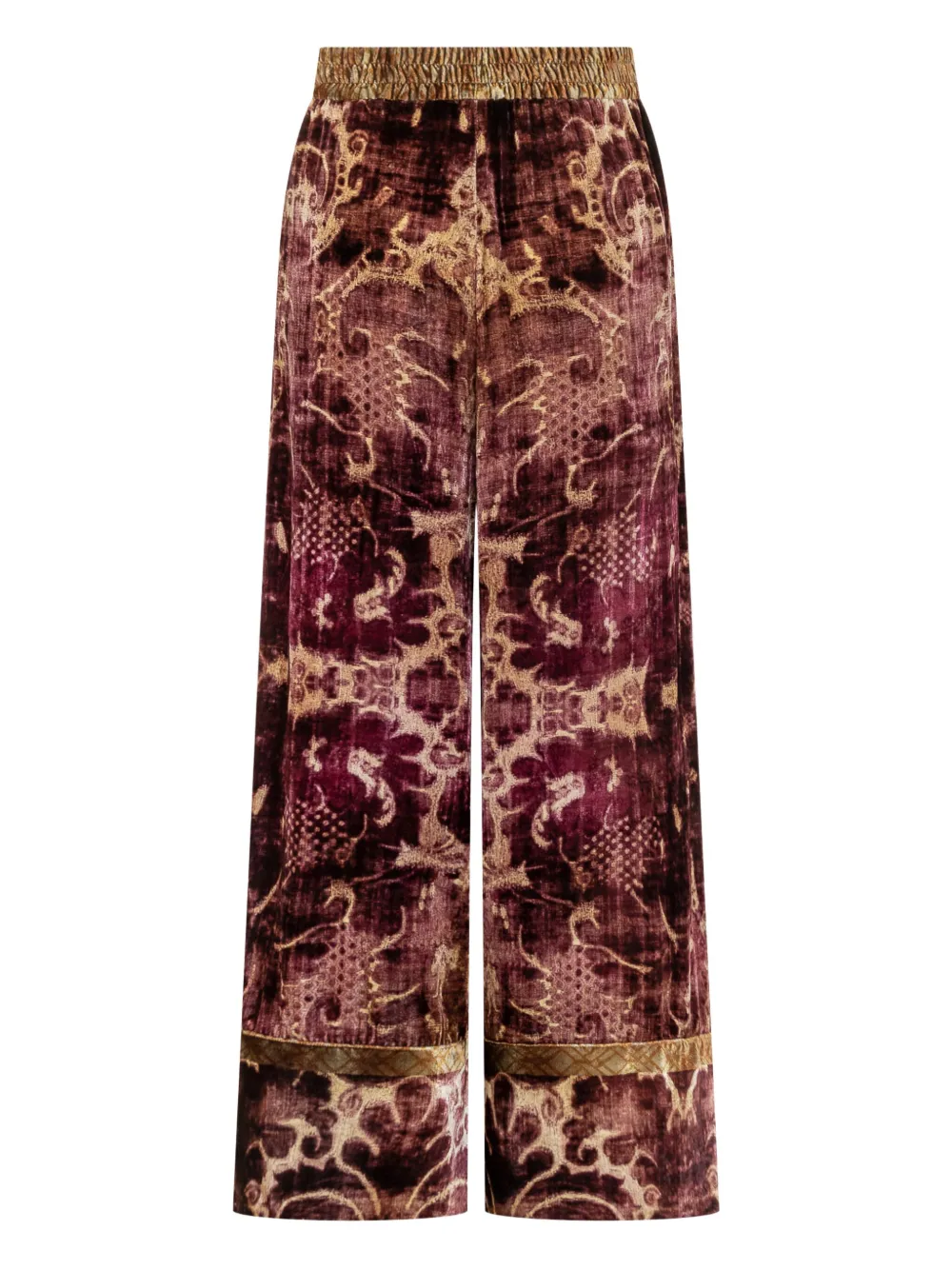 Pierre-Louis Mascia damask-print velvet trousers - Roze