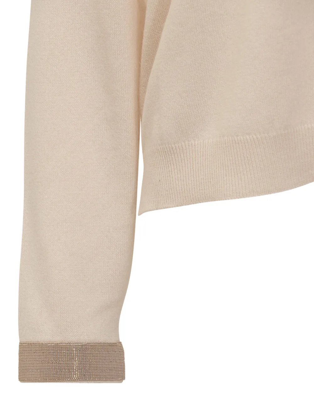 Fabiana Filippi V-neck Embellished-cuff Sweater In Neutral