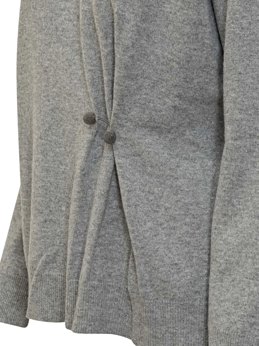 Fabiana Filippi Turtleneck With Side Draping In Gray