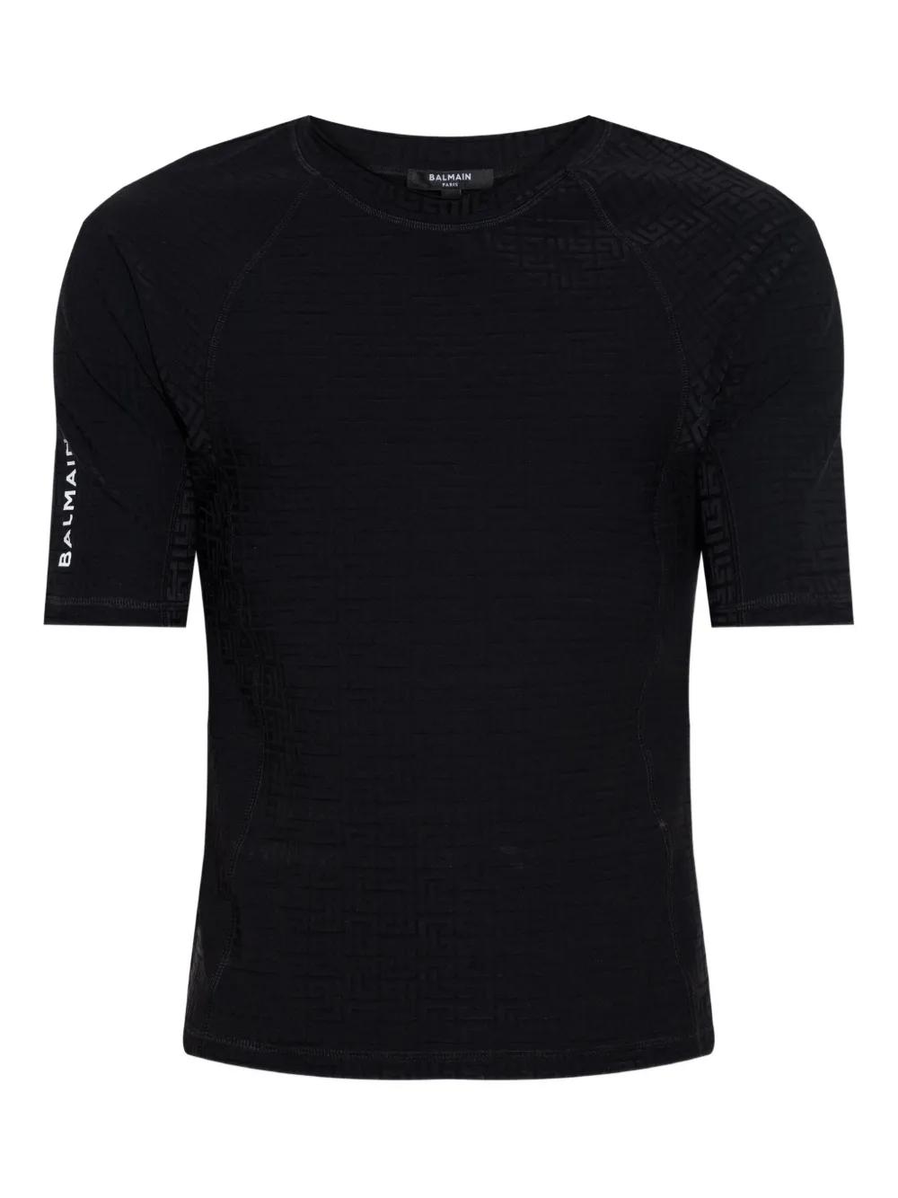 Balmain geometric-pattern short-sleeve T-shirt Zwart