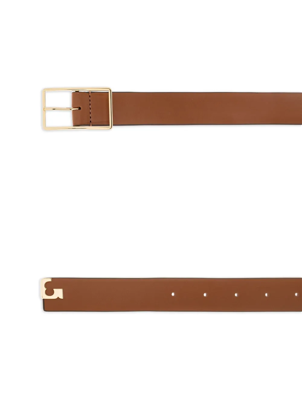 Tory Burch Leather Rectangle-buckle Belt In Brown