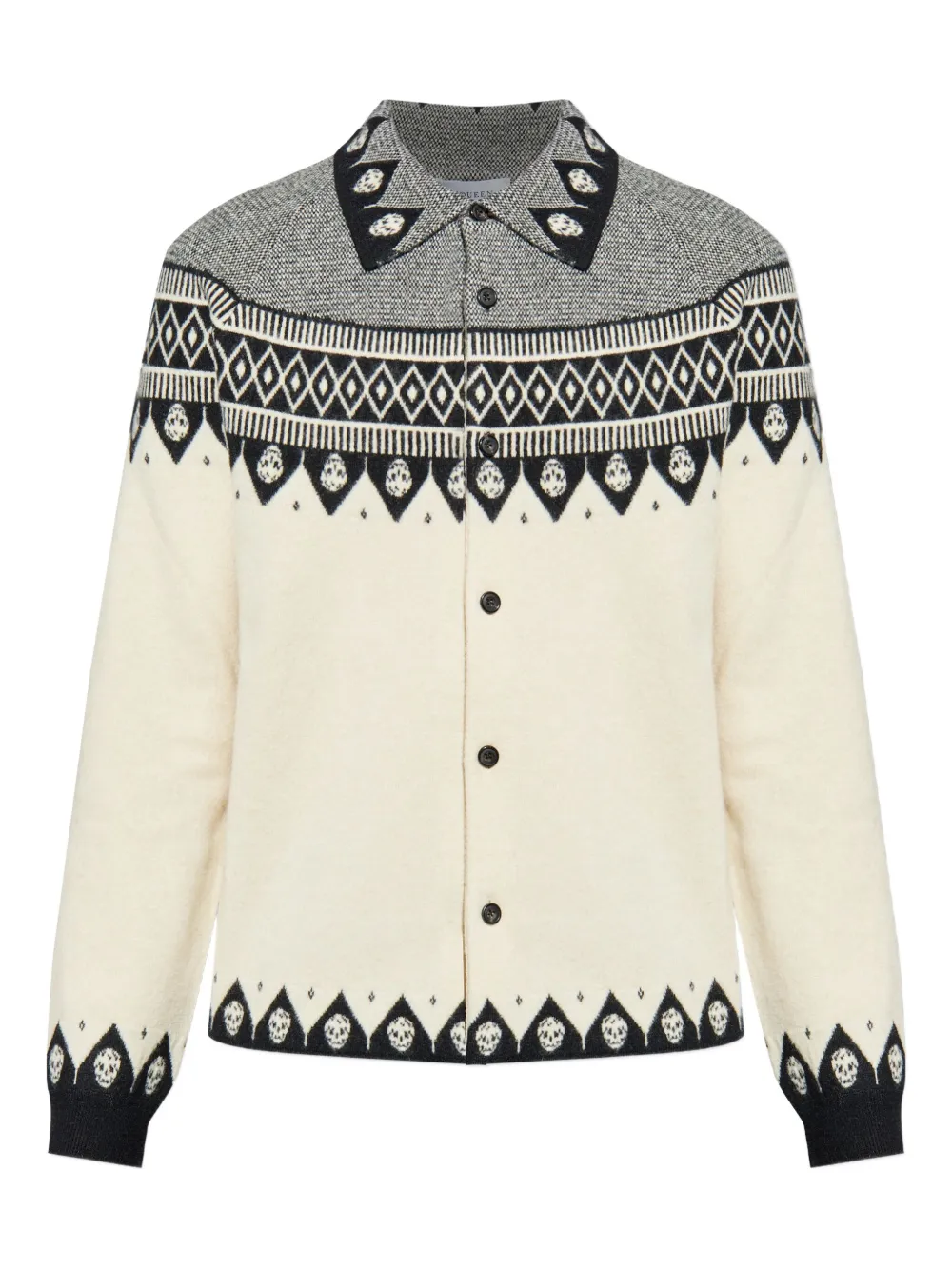 Alexander McQueen Wollen vest met doodskoppatroon Wit