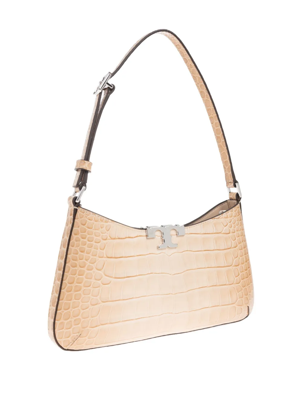 Tory Burch Eleanor Crocodile-embossed Shoulder Bag In Neutral