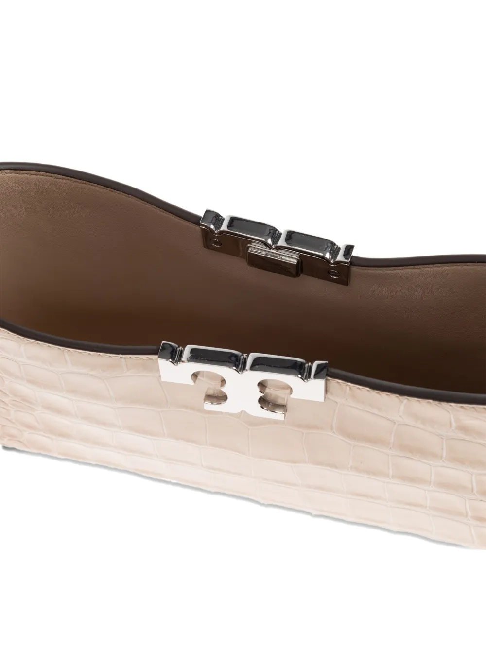 Tory Burch Eleanor Crocodile-embossed Shoulder Bag In Neutral