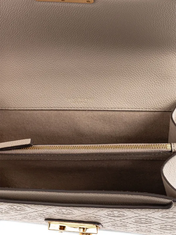 Tory Burch embossed-logo Flap Bag | FARFETCH