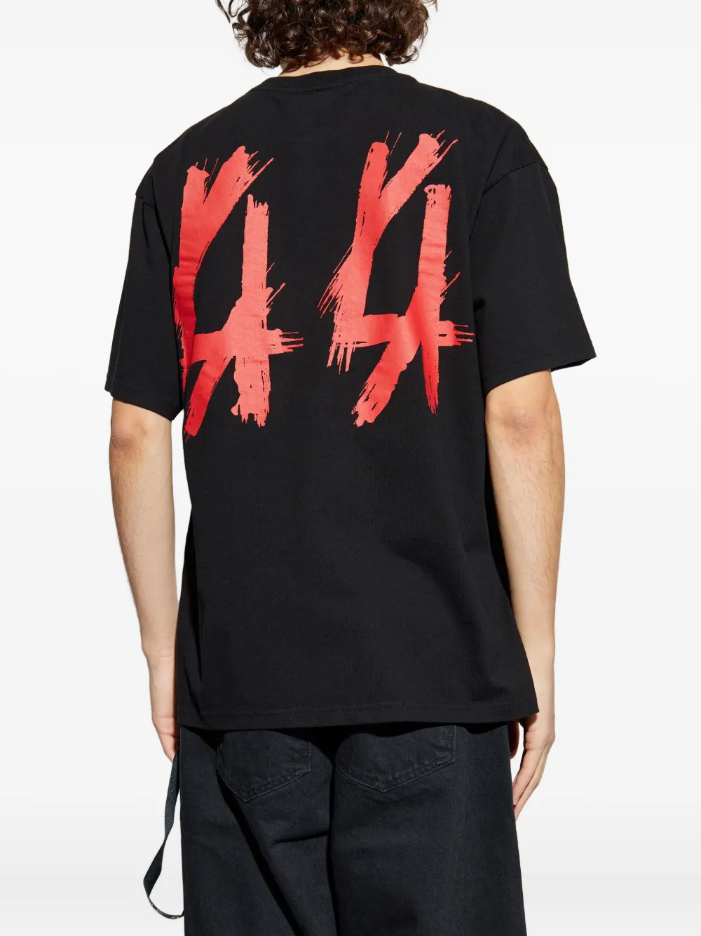 44 LABEL GROUP T-shirt met logoprint Zwart