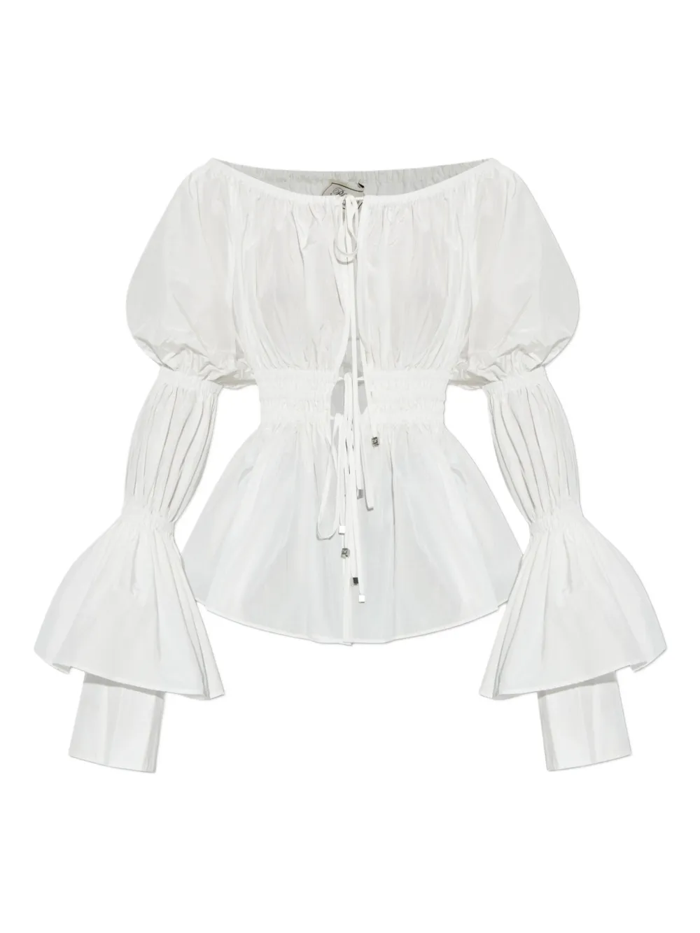 Blumarine off-shoulder puff-sleeve top Wit