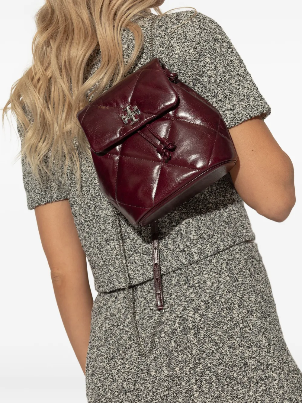 Tory Burch quilted leather backpack Paars