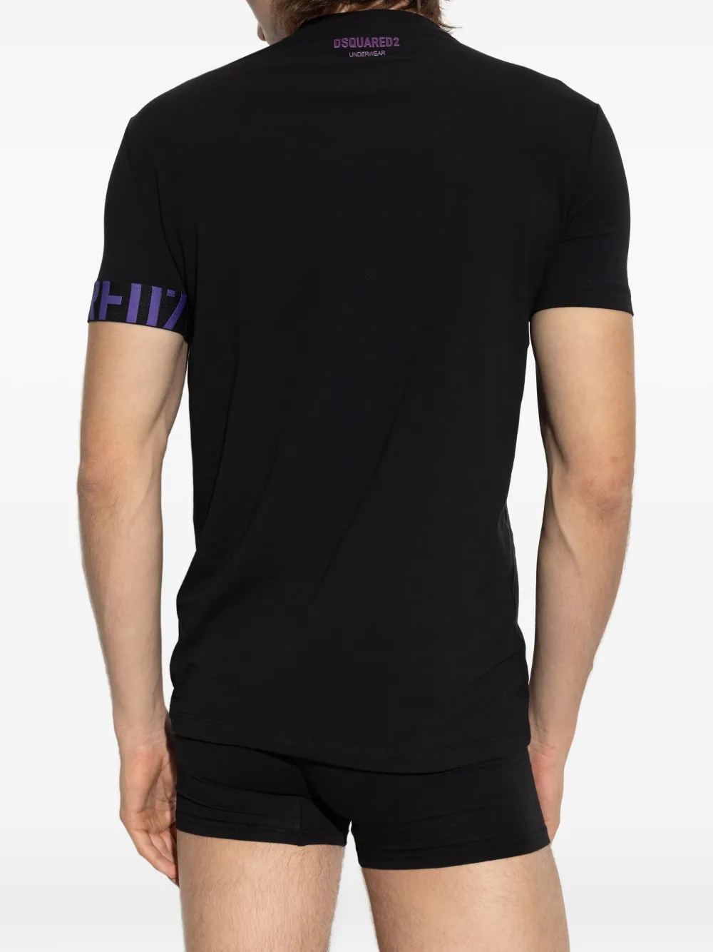 DSQUARED2 T-shirt met logodetail Zwart